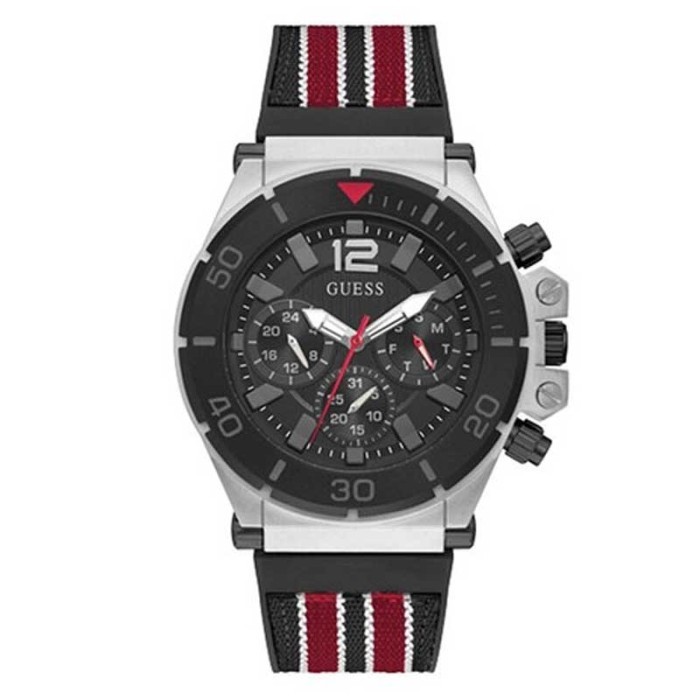 Guess GW0415G1 hitam karet hitam cowok