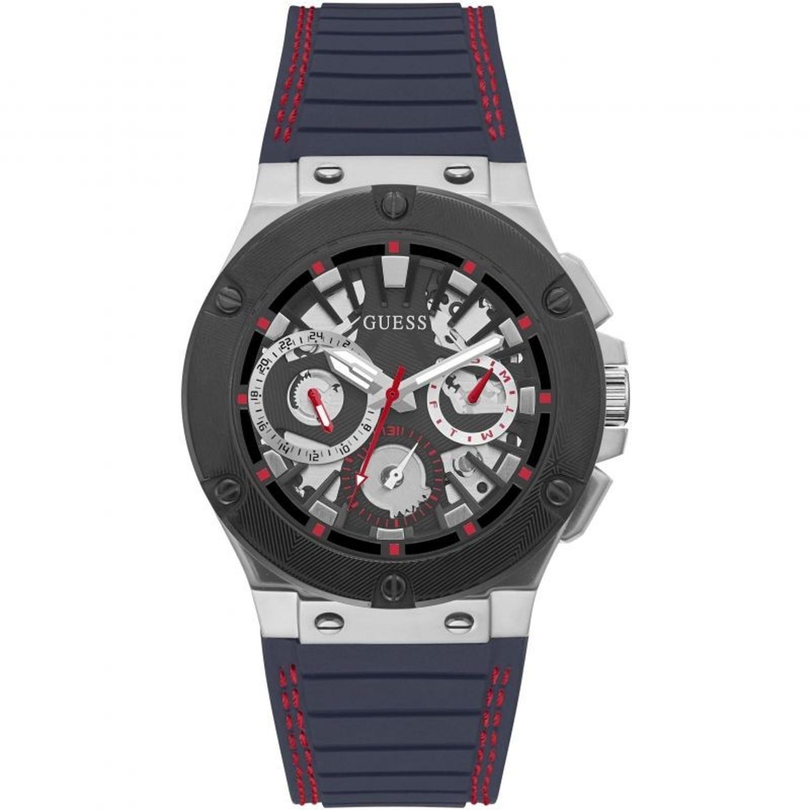 Guess GW0487G1 hitam karet biru cowok