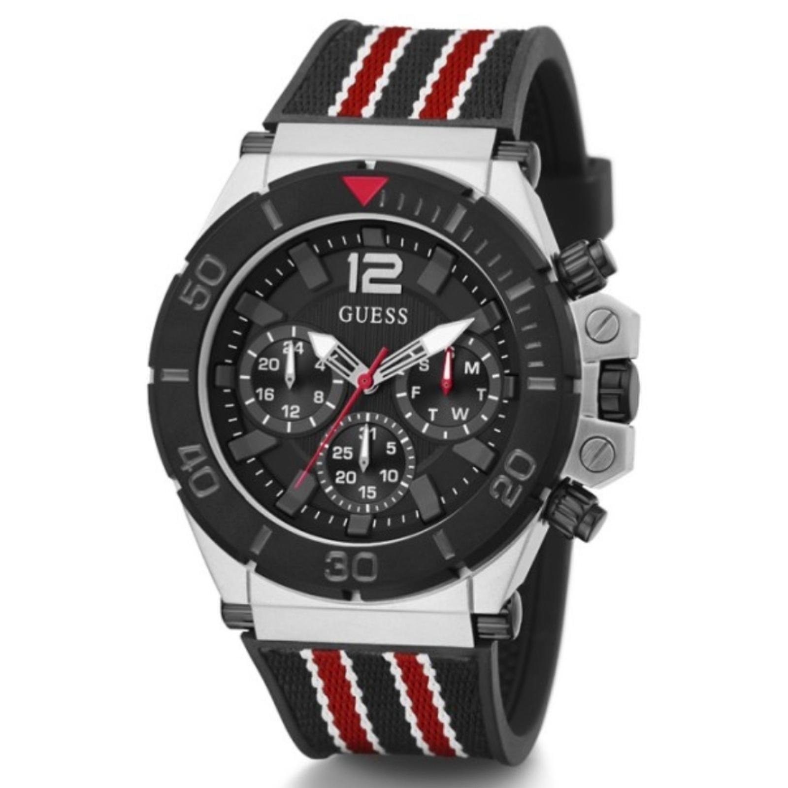 Guess GW0415G1 hitam karet hitam cowok