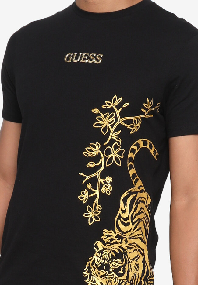 guess black and gold shirt