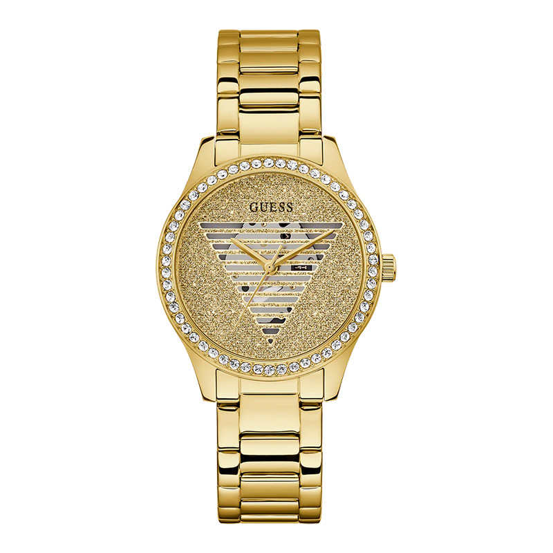 Guess Jam Tangan Wanita Guess Lady Idol GW0605L2 Ladies Champagne Glitz Dial Gold Stainless Steel St