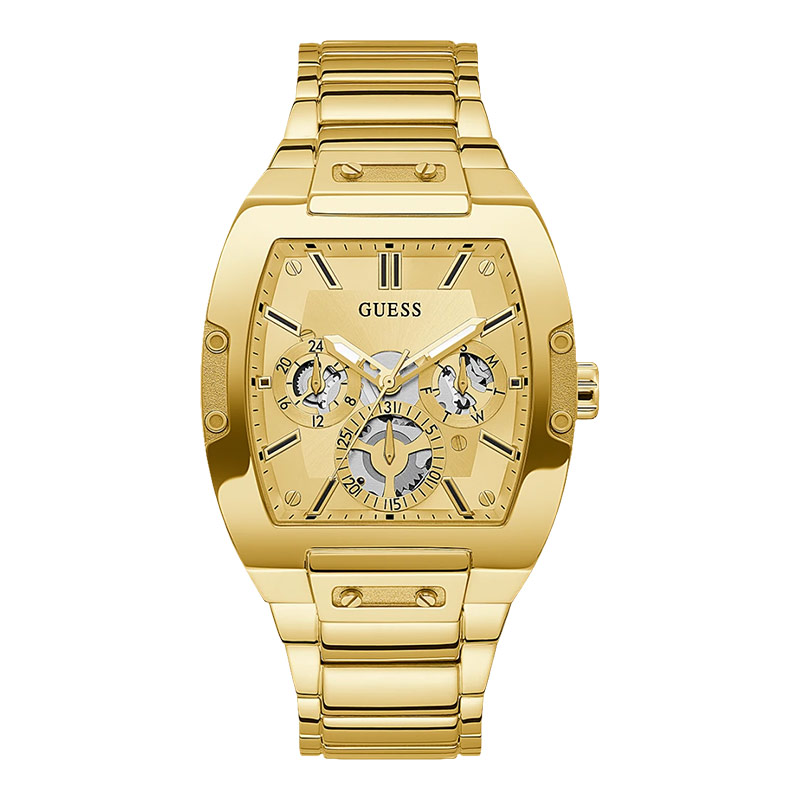 Guess Watches Jam Tangan Pria Guess Phoenix GW0456G2 Men Gold Dial Gold Stainless Steel Strap
