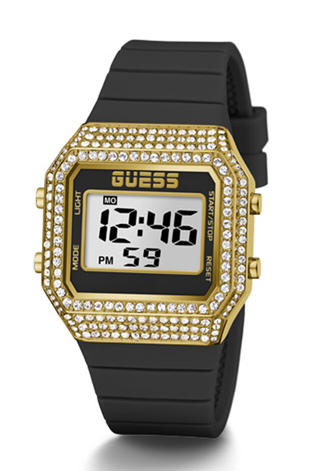 guess women's digital silicone watch