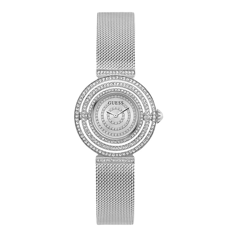 Guess Watches Jam Tangan Wanita Guess GW0550L1 Silver Dial Stainless Steel Mesh Strap