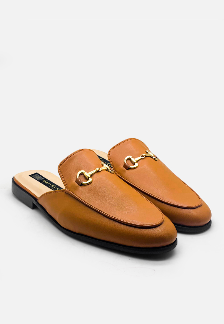 GUIN CASALINI Paul Sepatu Sandal Pria Casual Loafer Mules - Tan