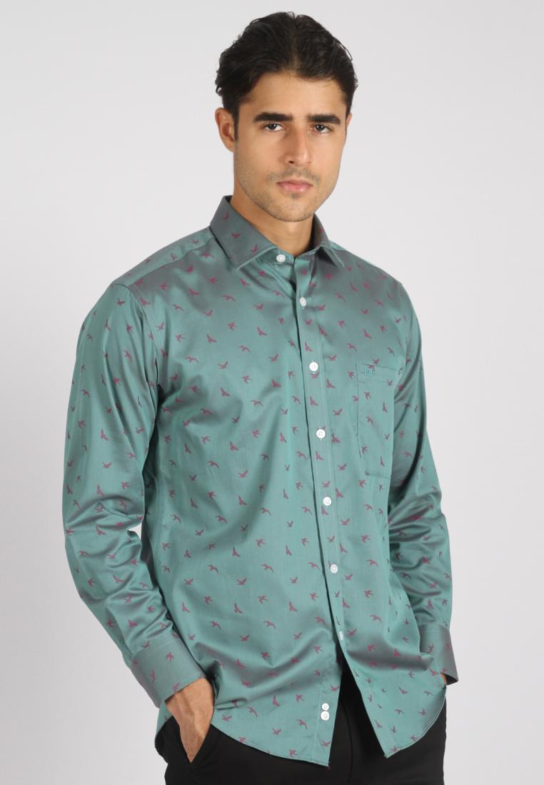 Guy Laroche Kemeja Guy Laroche Lengan Panjang Kowlein Green