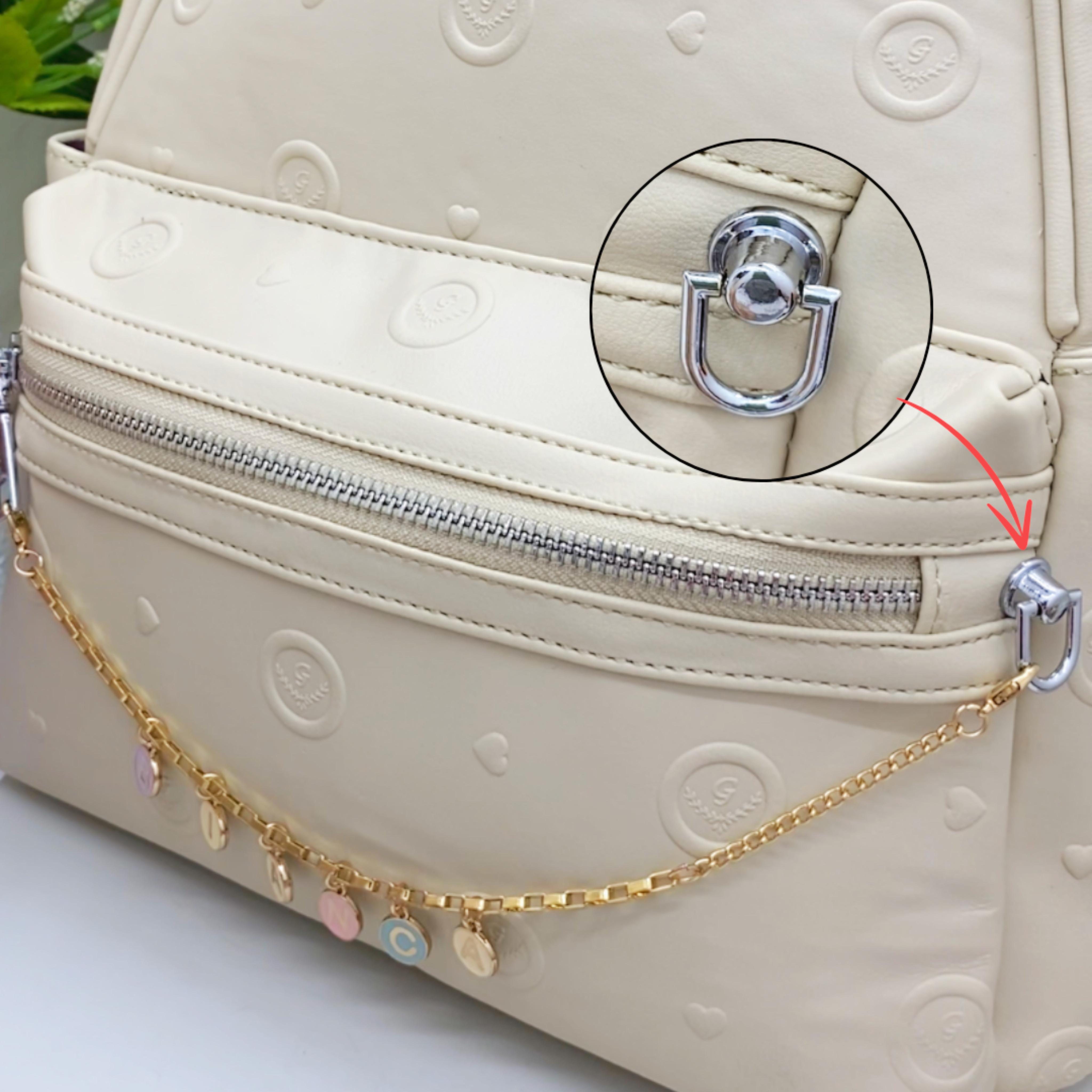 GYKACO Custom Nama Gelang / Rante Tas *** Tersedia Alphabet A - Z *** - Jasa Pasang + Cantolan Tas