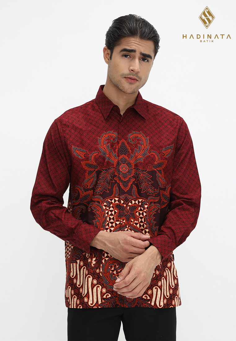 Hadinata Batik Kemeja Panjang Furing Lintang Lila