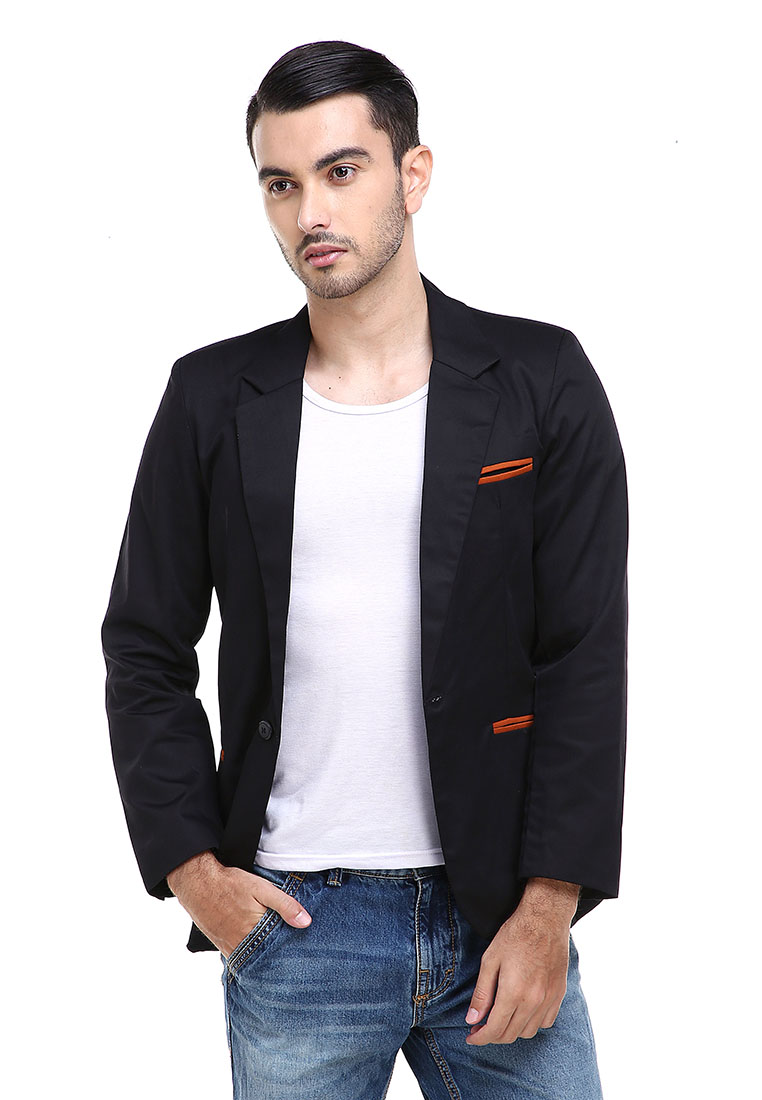 Hamlin Woreq Jas Blazer Outerwear Pria Formal Resmi Man Suits Motif Garis Material Drill ORIGINAL - 