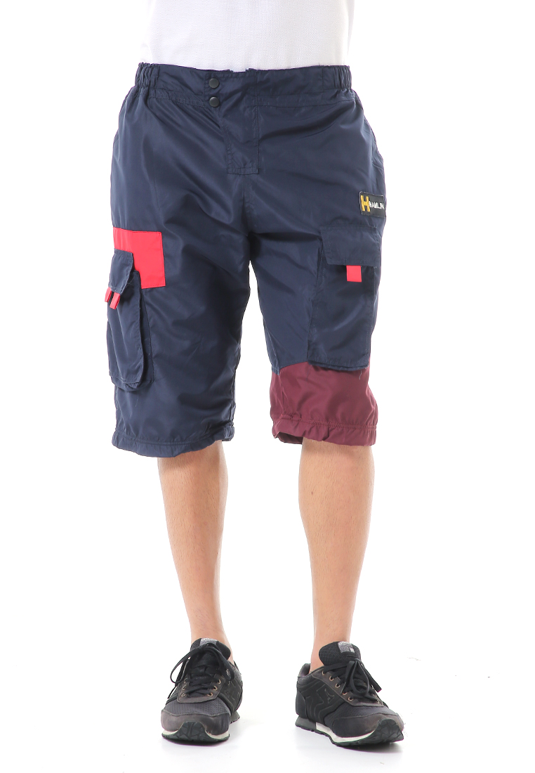 Hamlin Grissham Celana Cargo Pendek Pria Short Pants Kasual Material Parasut ORIGINAL - Navy