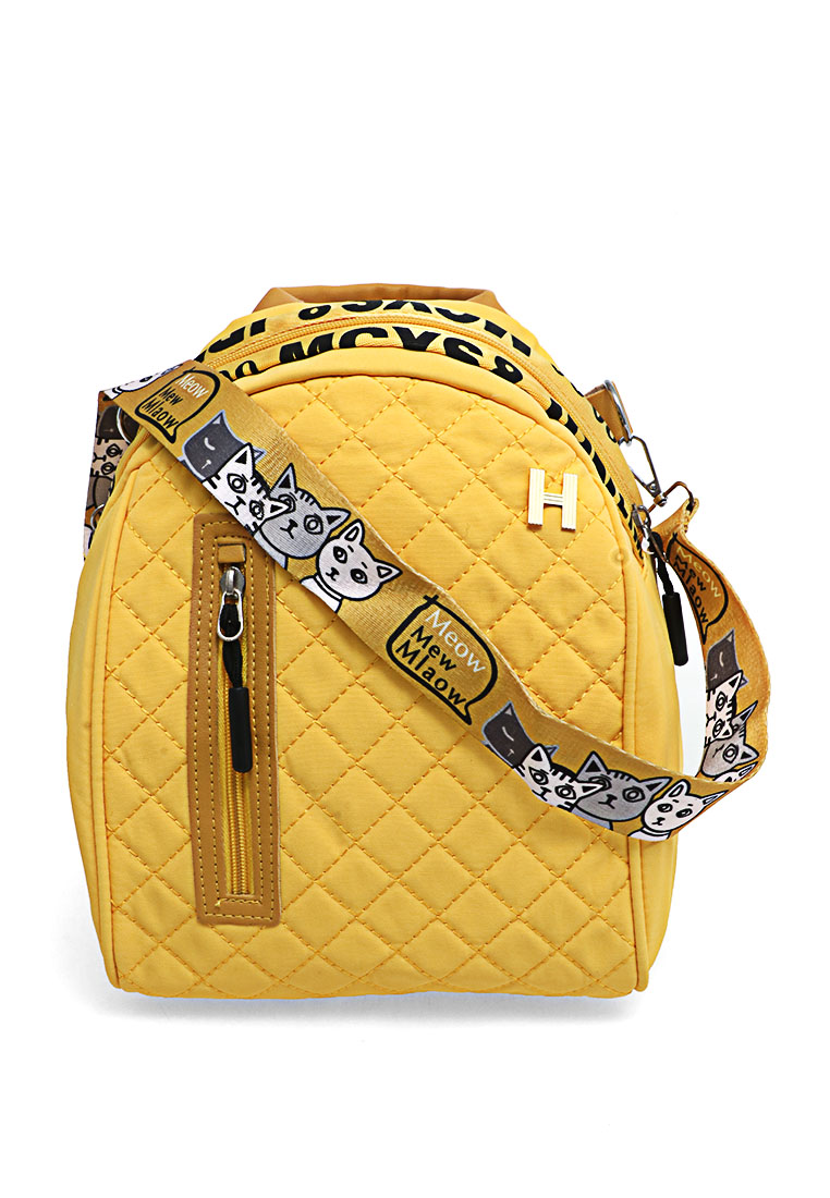 Hamlin Cellyn Tas Ransel Mini Wanita Strap Desain Font Material Leather ORIGINAL - Yellow