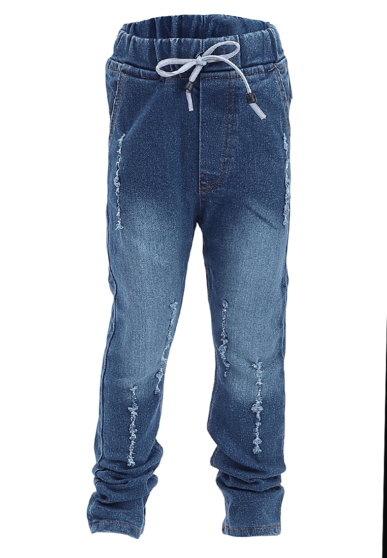 Hamlin Presleyy Celana Jeans Anak Laki-laki Motif Polos Kid Long Pants Pinggang Karet Material Denim
