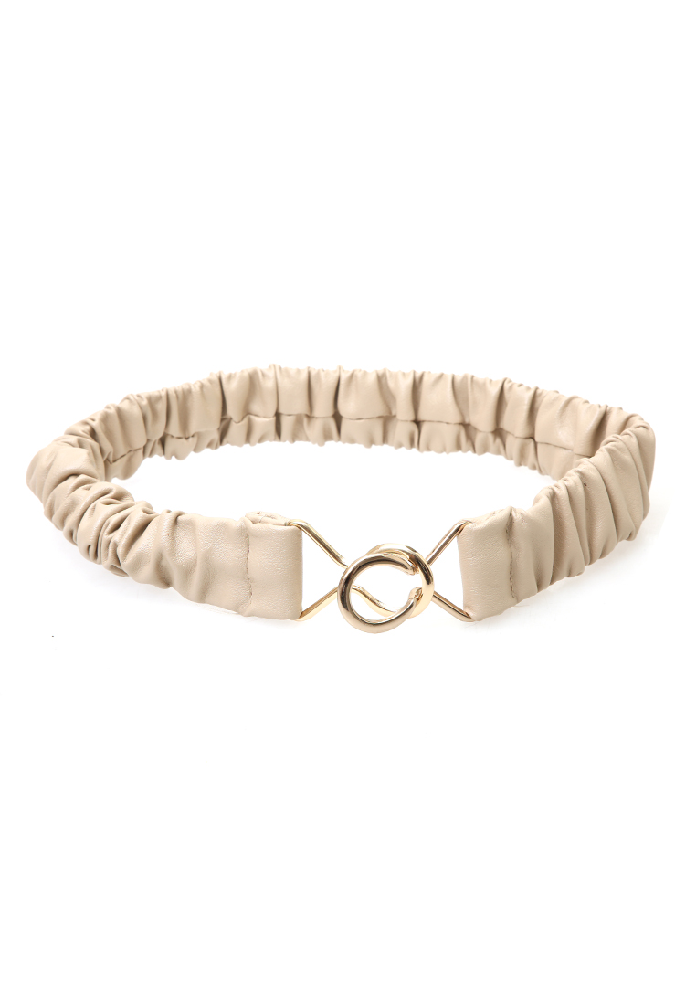 Hamlin Alexa Ikat Pinggang Fashion Wanita Belt Karet Elastis Material Leather ORIGINAL - Beige