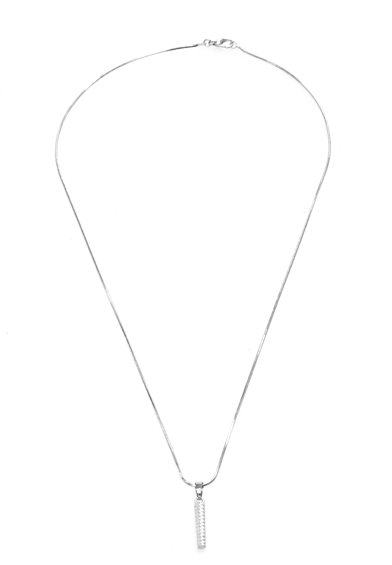 Hamlin Ainsley Aksesoris Fashion Kalung Pria Wanita Necklace Liontin Balok Anti Karat Material Titan