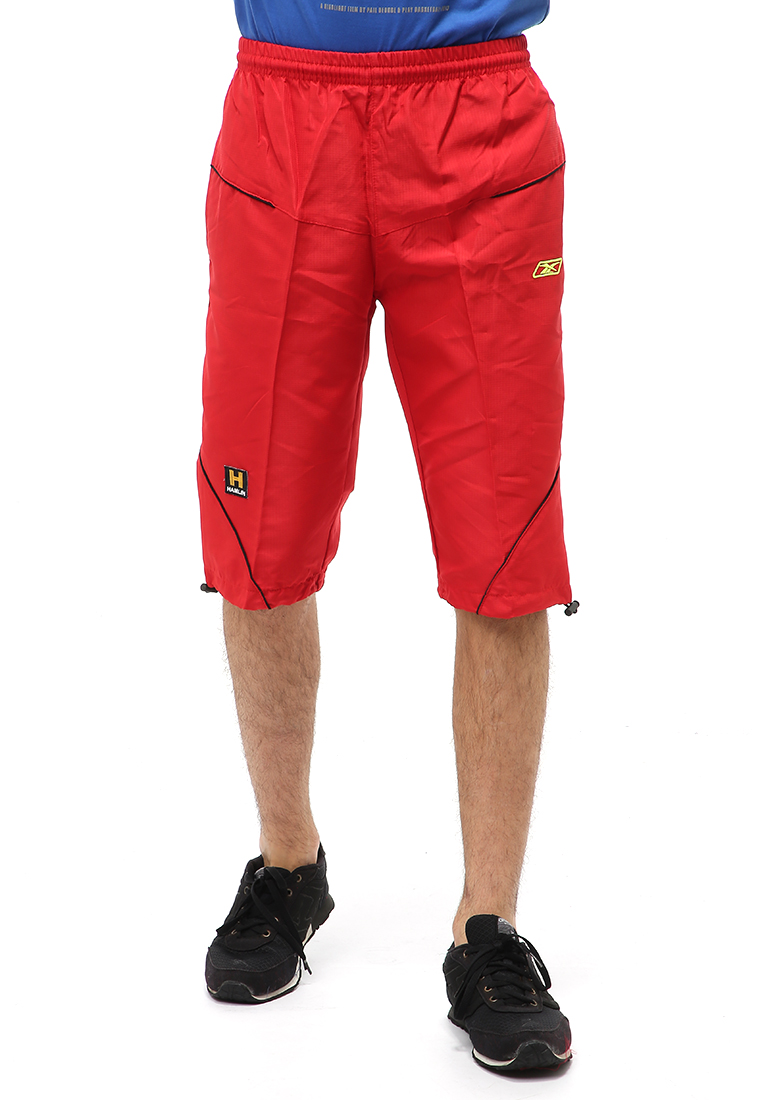 Hamlin Yume Short Pants Celana Olahraga Pria 3/4 Model Kerut Lutut Material Parasut ORIGINAL - Red G