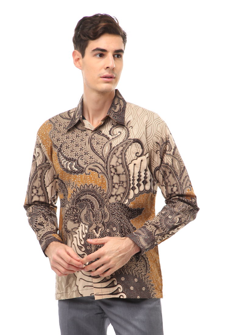 Hamlin Kendrick Atasan Formal Kemeja Batik Pria Kresna Long Sleeve Material Cotton ORIGINAL