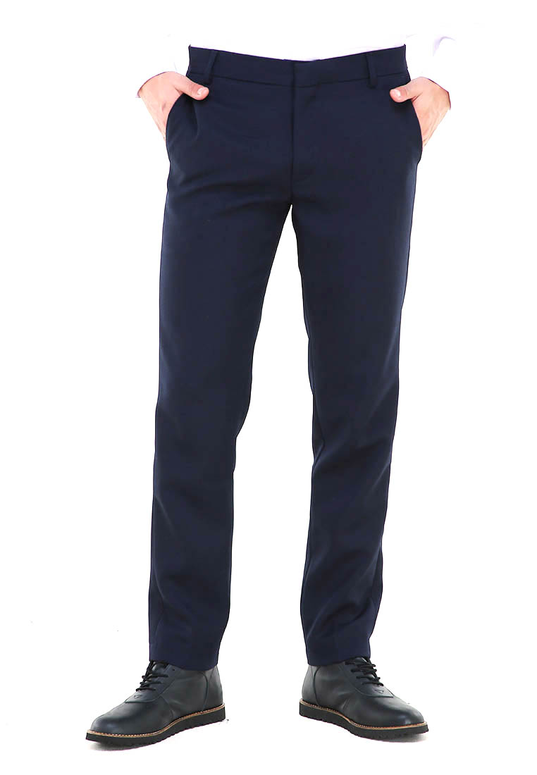 Hamlin Locko Celana Panjang Pria Polos Slim Fit Formal Long Plain Pants Material Wool ORIGINAL - Dar