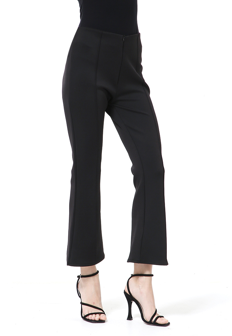 Hamlin Stella Celana Kerja Wanita Long Pants Cutbray Simple Design Material Scuba ORIGINAL - Black
