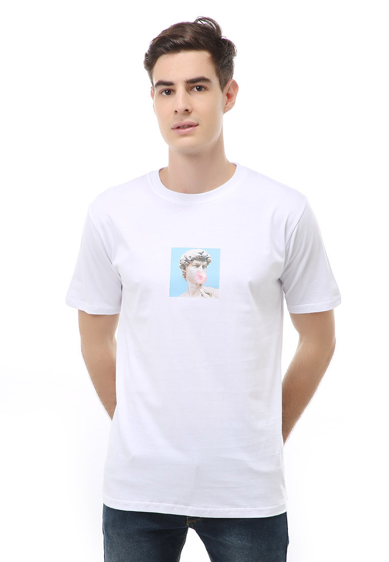 Hamlin Jack T-Shirt Atasan Kasual Kaos Pria Patung Parody Lengan Pendek Material Cotton ORIGINAL - W