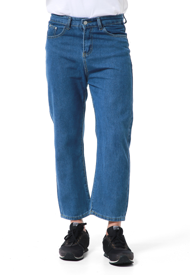 Hamlin Nemanja Celana Jeans Pria Loose Straight Long Pants Korean Style Material Denim ORIGINAL - Da