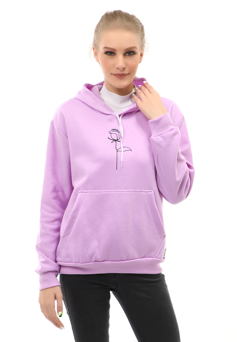 Hamlin Hardwin Hoodie Jacket Rose Casual Wanita Material Fleece ORIGINAL - Light Purple