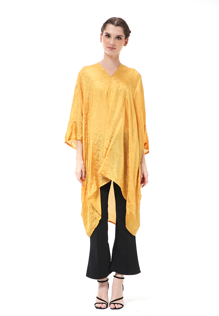 Hamlin Olaf Atasan Wanita Tunik Kebaya Batik Simple Material Viscose ORIGINAL - Mustard