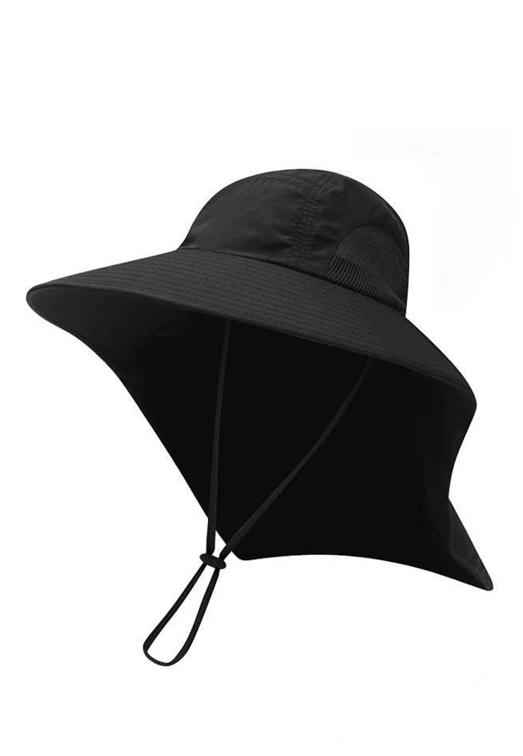 Hamlin Leroy Topi Mancing Unisex Anti Panas Waterproof Wide Design Material Nylon ORIGINAL - Black