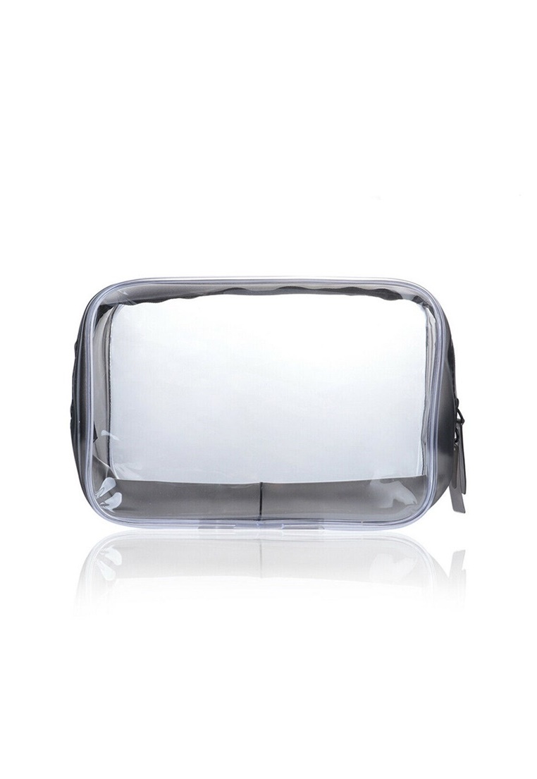Hamlin Elmar Tas Kosmetik Travel Portable Bag Desain Transparan Material Plastik PVC ORIGINAL - Gray