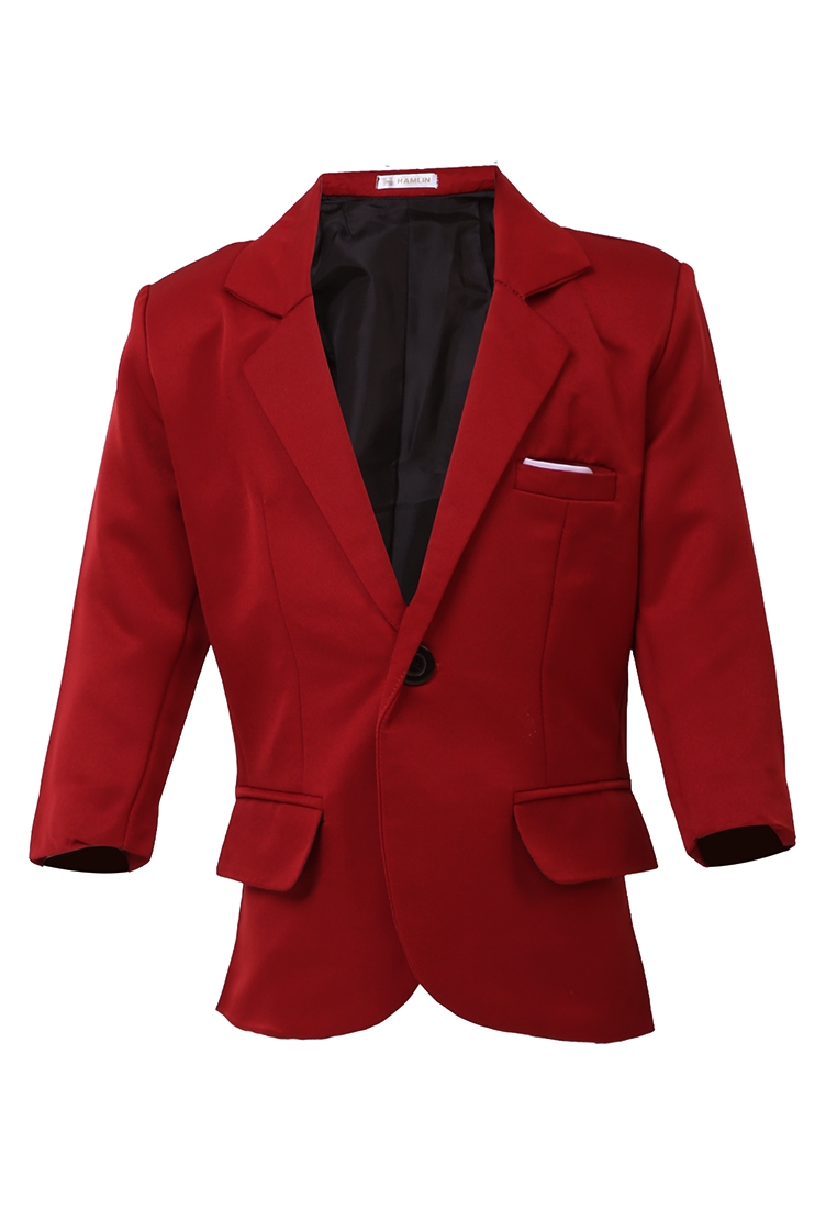 Hamlin Wesley Jas Formal Anak Pria Plain Motive Full Furing Kids Blazer Material Cotton ORIGINAL - M