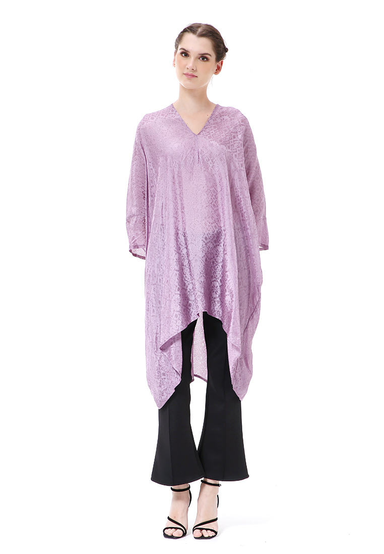 Hamlin Olaf Atasan Wanita Tunik Kebaya Batik Simple Material Viscose ORIGINAL - Lilac