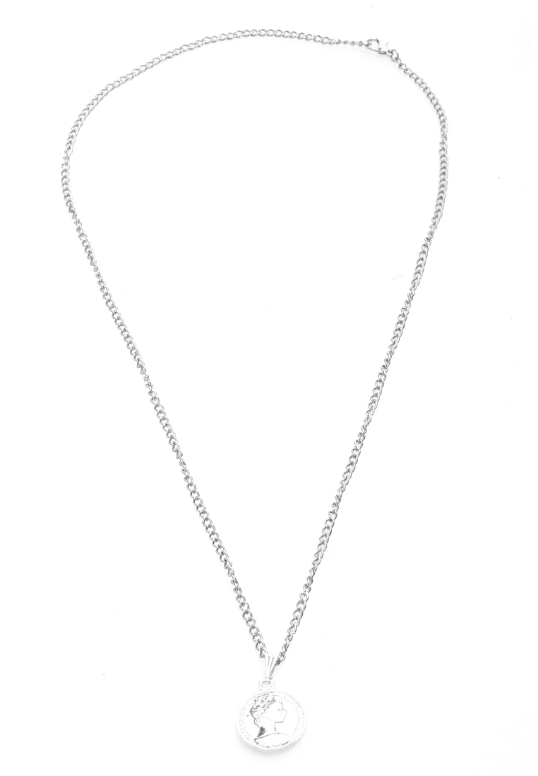 Hamlin Ainsley Aksesoris Fashion Kalung Rantai Pria Wanita Necklace Desain Koin Material Alloy ORIGI
