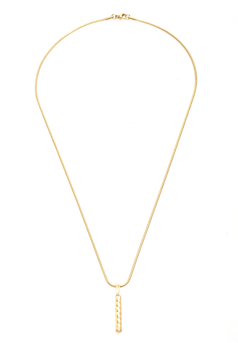 Hamlin Ainsley Aksesoris Fashion Kalung Pria Wanita Necklace Liontin Balok Anti Karat Material Titan