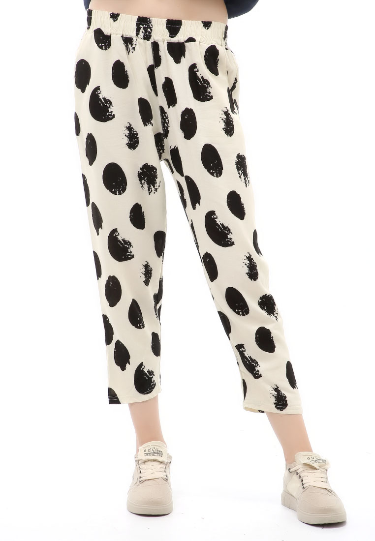 Hamlin Jourel Long Pants Celana Panjang Longgar Wanita Comportable Motive Print Polkadot Material Co