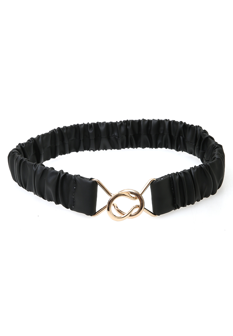 Hamlin Alexa Ikat Pinggang Fashion Wanita Belt Karet Elastis Material Leather ORIGINAL - Black