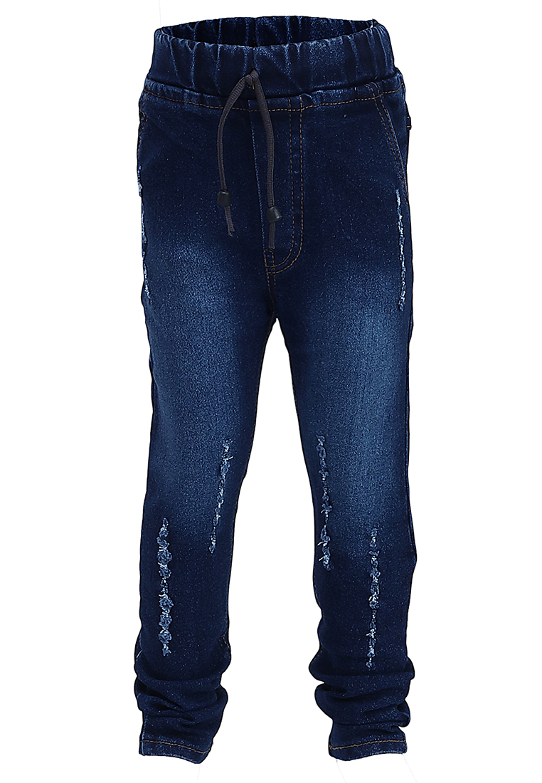 Hamlin Presleyy Celana Jeans Anak Laki-laki Motif Polos Kid Long Pants Pinggang Karet Material Denim