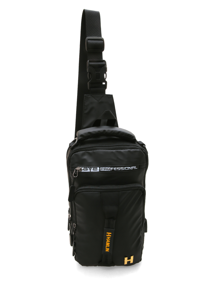 Hamlin Cyrill Tas Selempang Pria Wanita Sling Bag Waterproof With USB Port Material Nylon ORIGINAL -
