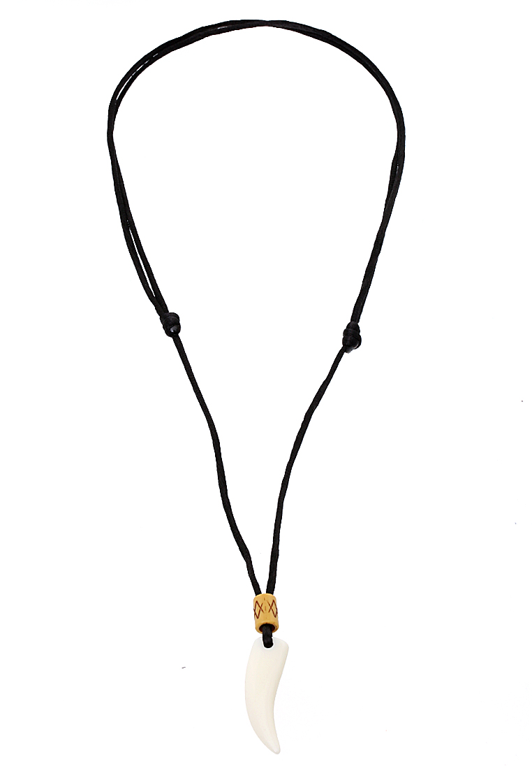 Hamlin Bembs Kalung Pria Motif Taring Macan Material Melamin ORIGINAL - White