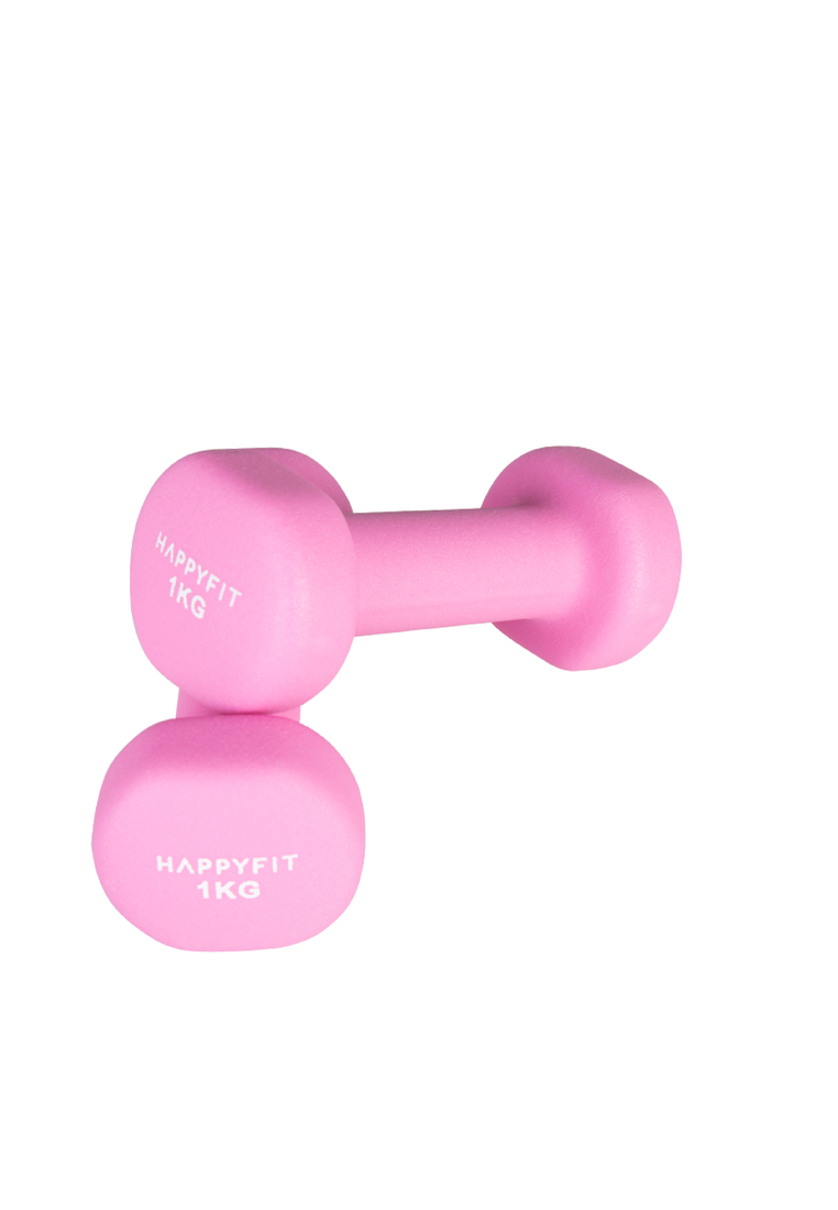 HAPPYFIT DUMBBELL NEOPRENE 1KG (2PCS) - PINK
