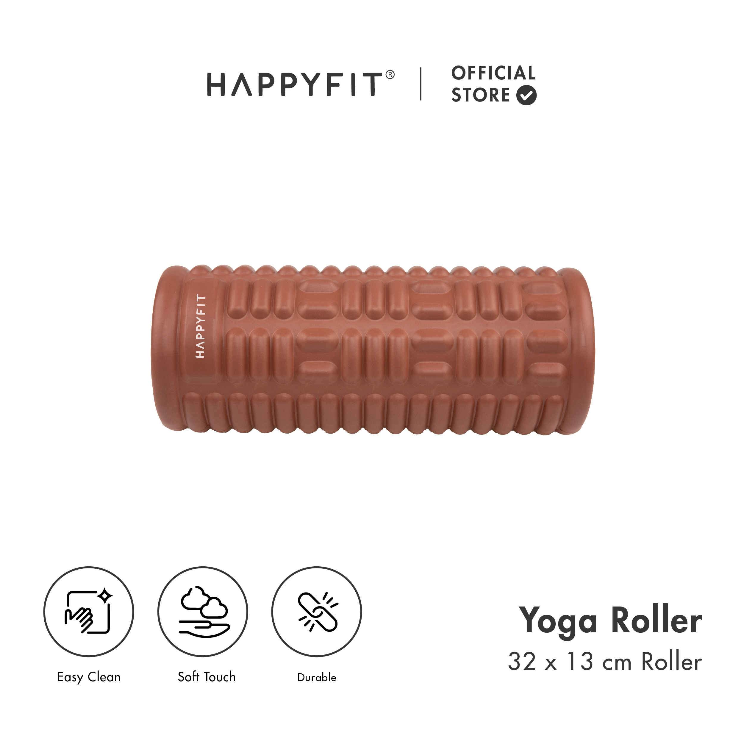 HAPPYFIT - Yoga Roller / Foam Roller Yoga Massage Terracota