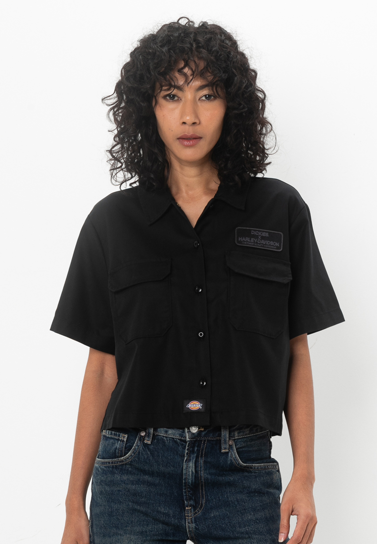 Harley Davidson Women's Dickies x H-D Eagle Cropped Work Shirt