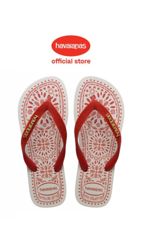 Havaianas 1440 Top Bordado Flor Apache Red - Sandal Wanita