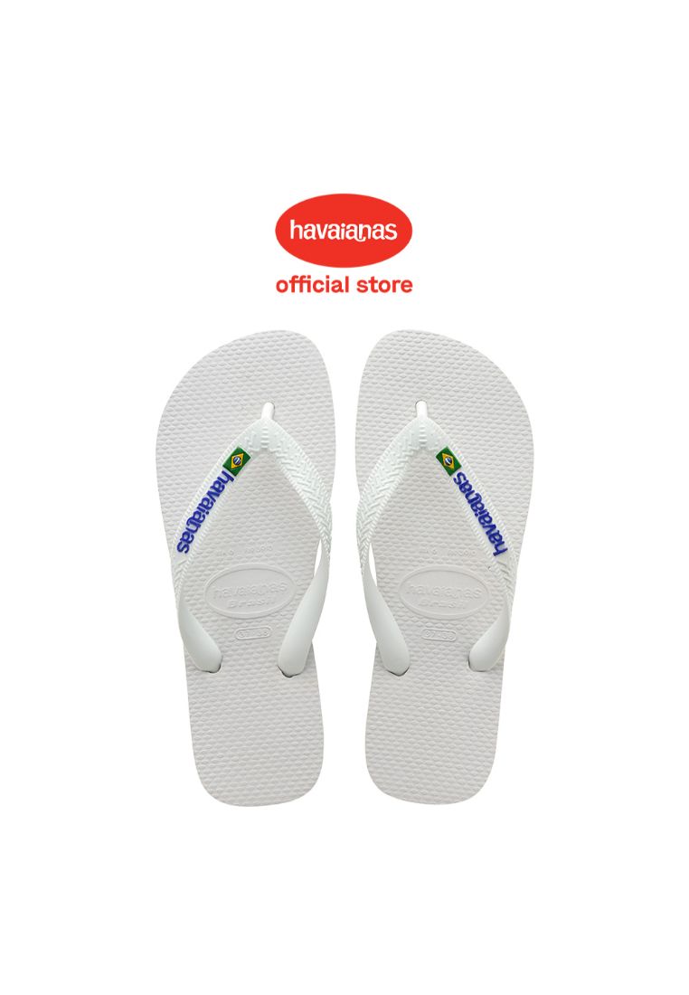 Havaianas Man Brasil Logo 001 White - Sandal Jepit Pria (Putih)