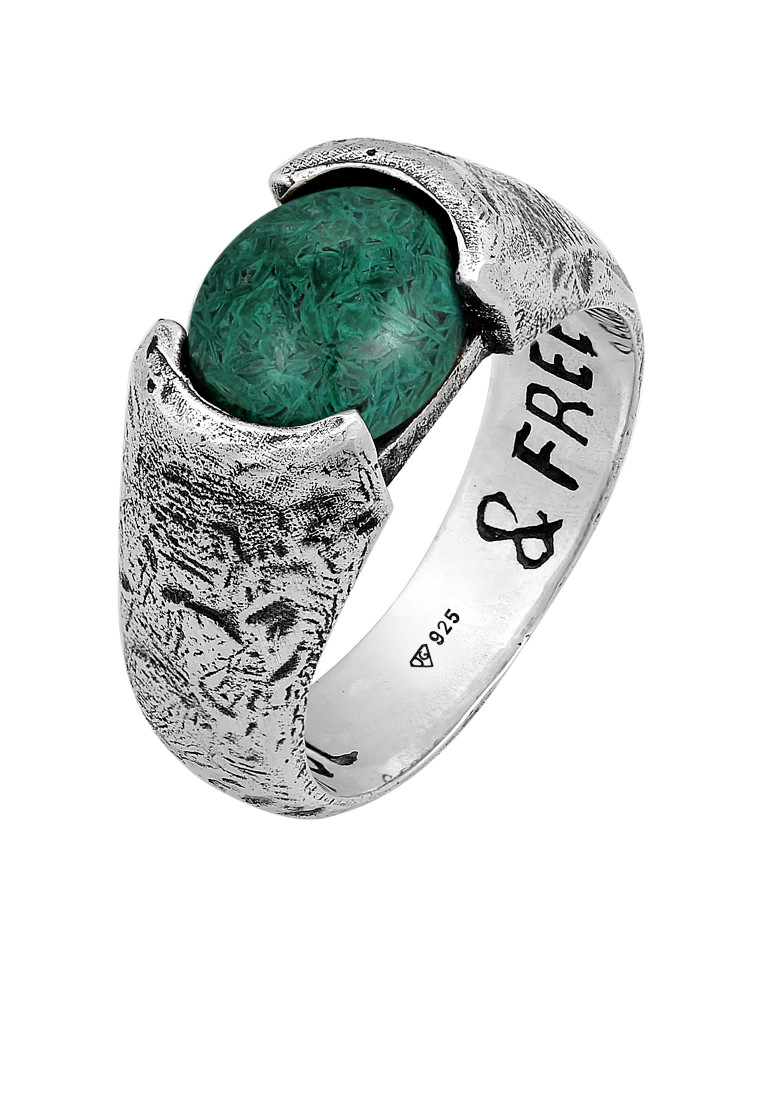 Haze & Glory Cincin Ring Perak 925 Oxidized Pria Chrysocolla Vintage