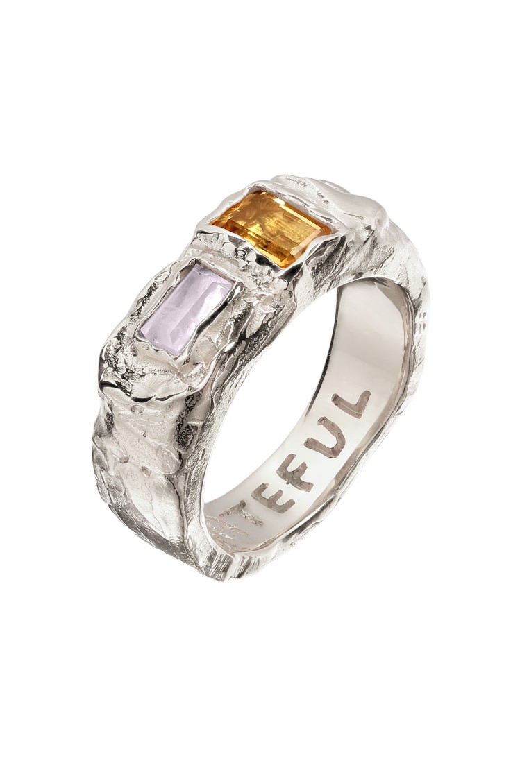 Haze & Glory Cincin Ring Perak 925 Wanita Quartz Citrine