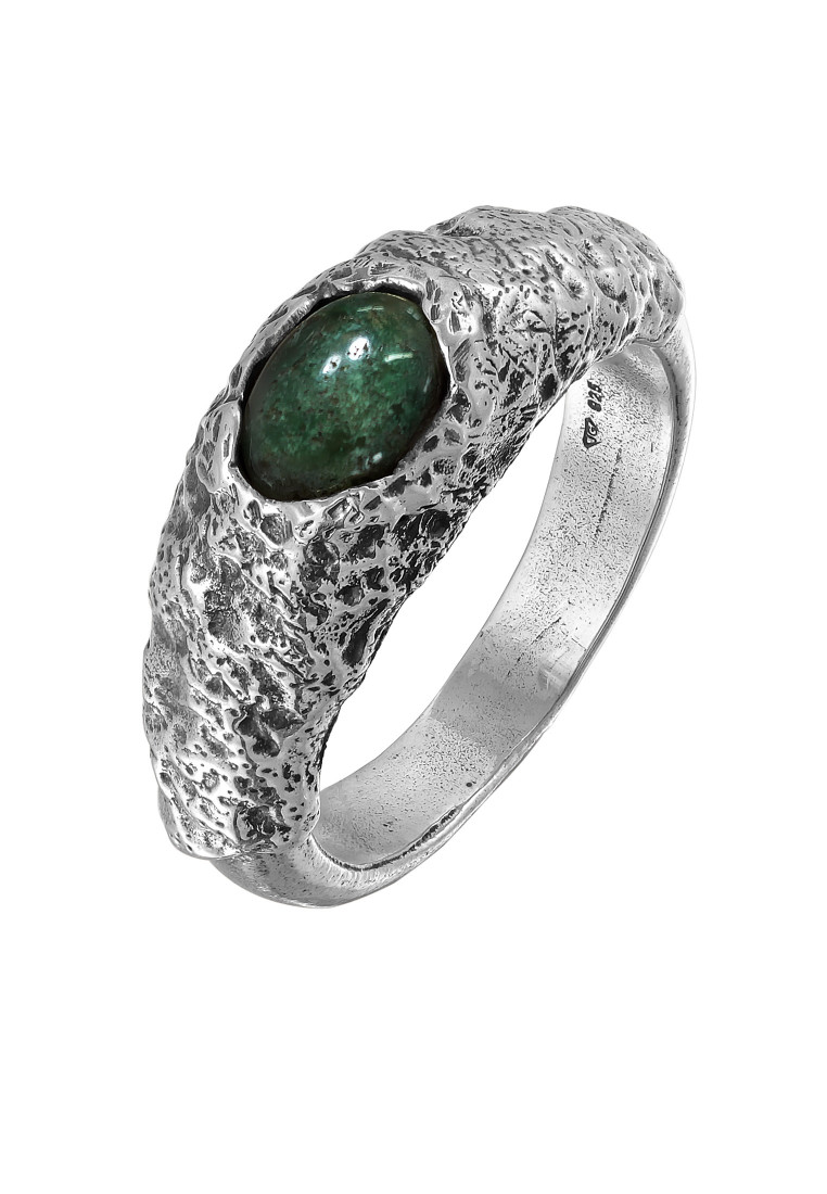 Haze & Glory Cincin Ring Perak 925 Oxidized Pria Batu Akik Vintage