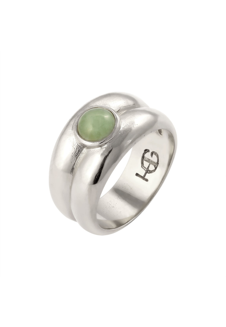 Haze & Glory Cincin Ring Perak 925 Wanita Bulat Giok