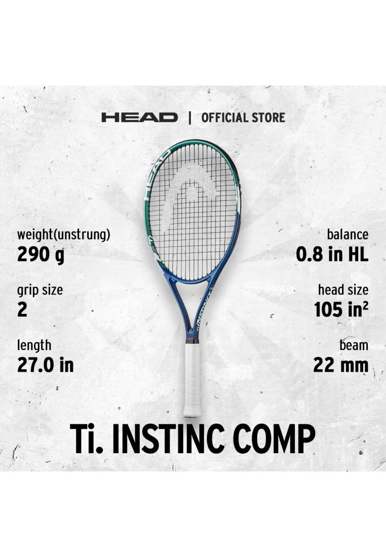 HEAD Tennis Racket Ti Instinct Comp (290G) 230374 - Raket Tennis Terpasang Senar FREE Cover Bag