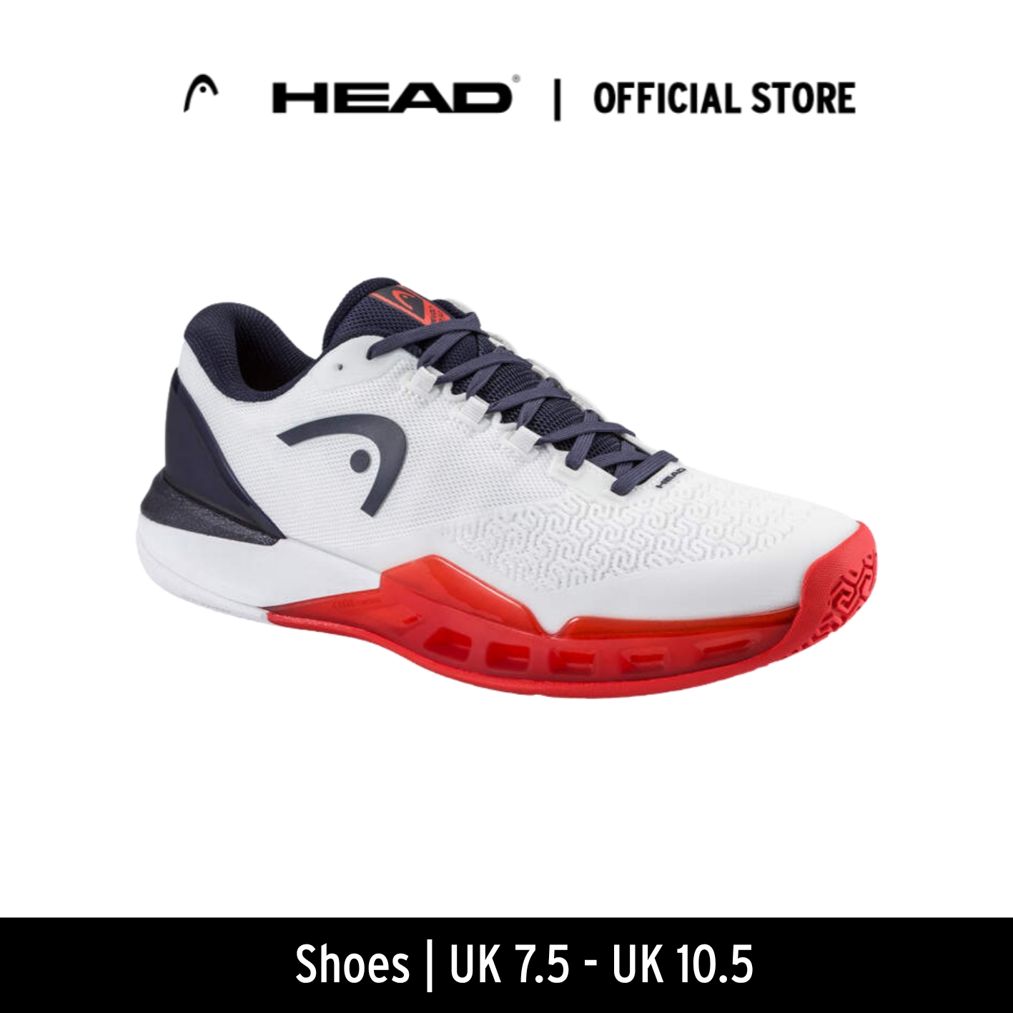 HEAD Revolt Pro 5.0 Men Tennis Shoes 273266 - Sepatu Tennis (Putih)