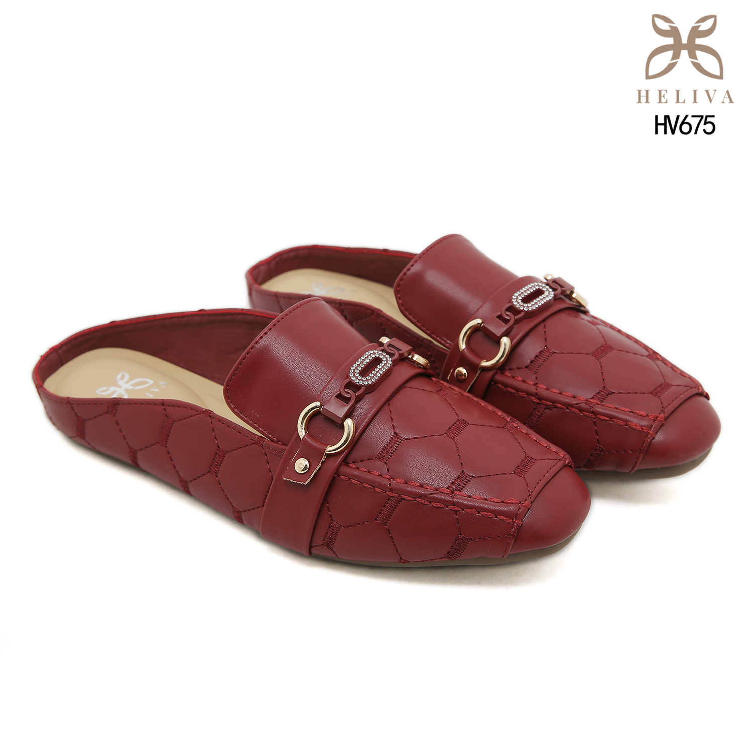 HELIVA MELLORA 1cm Quilted Flat Shoes Elegant Look HV675