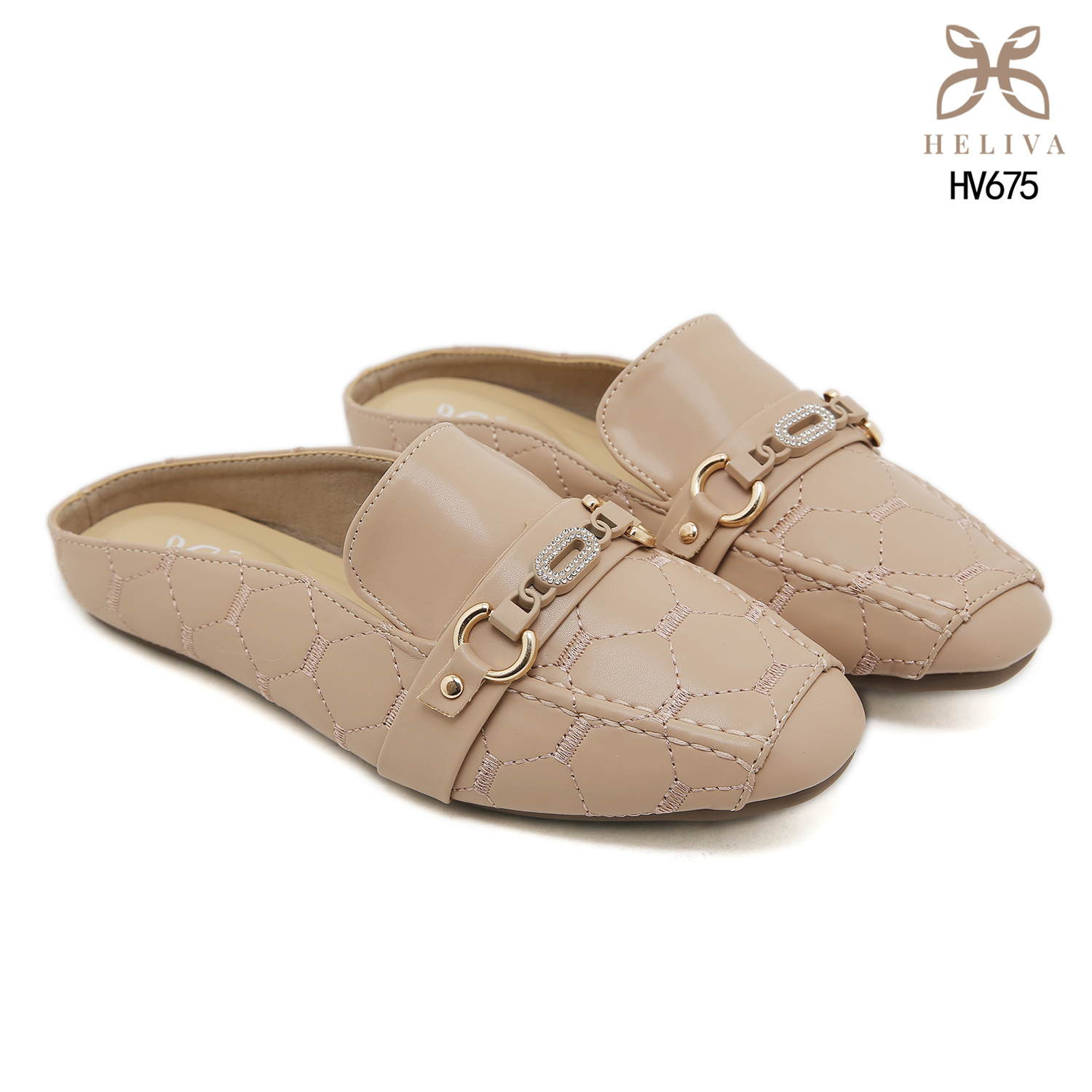 HELIVA MELLORA 1cm Quilted Flat Shoes Elegant Look HV675